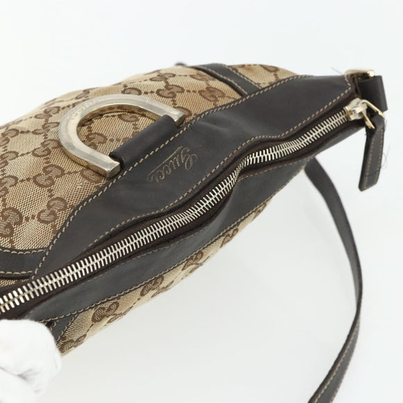 GUCCI GG Canvas Shoulder Bag Beige Gold 203257 Auth mr2384