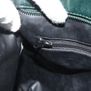BALLY Quilted Chain Shoulder Bag Leather Green Gold Auth mr2387-19