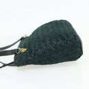 BALLY Quilted Chain Shoulder Bag Leather Green Gold Auth mr2387-3