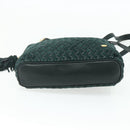 BALLY Quilted Chain Shoulder Bag Leather Green Gold Auth mr2387-5