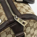 GUCCI GG Canvas Web Sherry Line Boston Bag Beige Gold Red 247205 Auth mr2388-14
