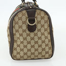 GUCCI GG Canvas Web Sherry Line Boston Bag Beige Gold Red 247205 Auth mr2388-5