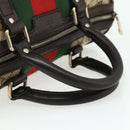 GUCCI GG Canvas Web Sherry Line Boston Bag Beige Gold Red 247205 Auth mr2388-7