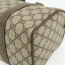 GUCCI GG Supreme Web Sherry Line Boston Bag PVC Beige Gold Auth mr2389-9