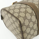 GUCCI GG Supreme Web Sherry Line Boston Bag PVC Beige Gold Auth mr2389-14