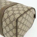 GUCCI GG Supreme Web Sherry Line Boston Bag PVC Beige Gold Auth mr2389-15