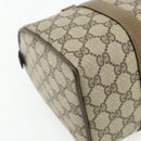 GUCCI GG Supreme Web Sherry Line Boston Bag PVC Beige Gold Auth mr2389-16