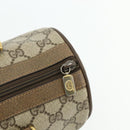 GUCCI GG Supreme Web Sherry Line Boston Bag PVC Beige Gold Auth mr2389-17