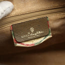GUCCI GG Supreme Web Sherry Line Boston Bag PVC Beige Gold Auth mr2389-18