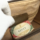 GUCCI GG Supreme Web Sherry Line Boston Bag PVC Beige Gold Auth mr2389-12