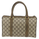 GUCCI GG Supreme Web Sherry Line Boston Bag PVC Beige Gold Auth mr2389-2