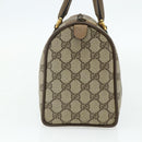 GUCCI GG Supreme Web Sherry Line Boston Bag PVC Beige Gold Auth mr2389-3