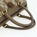 GUCCI GG Supreme Web Sherry Line Boston Bag PVC Beige Gold Auth mr2389-7
