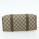 GUCCI GG Supreme Web Sherry Line Boston Bag PVC Beige Gold Auth mr2389-5
