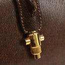 GUCCI Hand Bag Leather Brown Gold Auth mr2390-17