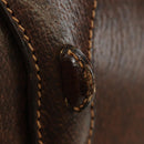 GUCCI Hand Bag Leather Brown Gold Auth mr2390-10