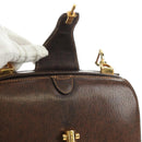 GUCCI Hand Bag Leather Brown Gold Auth mr2390-11