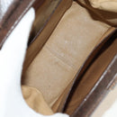 GUCCI Hand Bag Leather Brown Gold Auth mr2390-19