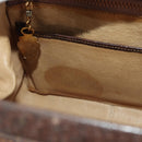 GUCCI Hand Bag Leather Brown Gold Auth mr2390-12