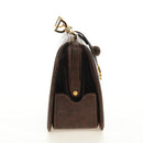 GUCCI Hand Bag Leather Brown Gold Auth mr2390-4