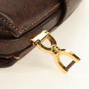 GUCCI Hand Bag Leather Brown Gold Auth mr2390-8