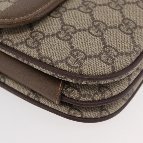 GUCCI GG Supreme Web Sherry Line Bag PVC Beige Gold 001 113 6862 Auth mr2391