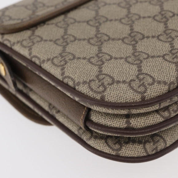 GUCCI GG Supreme Web Sherry Line Bag PVC Beige Gold 001 113 6862 Auth mr2391