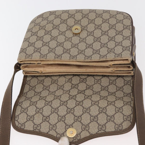 GUCCI GG Supreme Web Sherry Line Bag PVC Beige Gold 001 113 6862 Auth mr2391