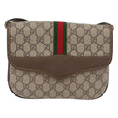 GUCCI GG Supreme Web Sherry Line Bag PVC Beige Gold 001 113 6862 Auth mr2391-2