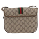 GUCCI GG Supreme Web Sherry Line Bag PVC Beige Gold 001 113 6862 Auth mr2391-3
