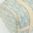 Christian Dior Trotter Canvas Boston Bag PVC Light Blue Silver Auth mr2392-13