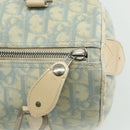 Christian Dior Trotter Canvas Boston Bag PVC Light Blue Silver Auth mr2392-14