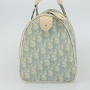 Christian Dior Trotter Canvas Boston Bag PVC Light Blue Silver Auth mr2392-4