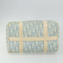 Christian Dior Trotter Canvas Boston Bag PVC Light Blue Silver Auth mr2392-9