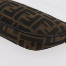 FENDI Zucca Canvas Accessory Pouch Brown Black Auth mr2395A-11