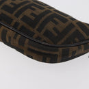 FENDI Zucca Canvas Accessory Pouch Brown Black Auth mr2395A-13