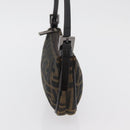 FENDI Zucca Canvas Accessory Pouch Brown Black Auth mr2395A-4