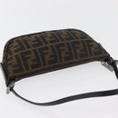 FENDI Zucca Canvas Accessory Pouch Brown Black Auth mr2395A-6