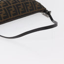 FENDI Zucca Canvas Accessory Pouch Brown Black Auth mr2395A-7