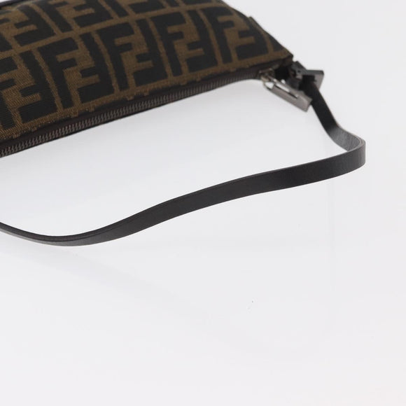 FENDI Zucca Canvas Accessory Pouch Brown Black Auth mr2395A