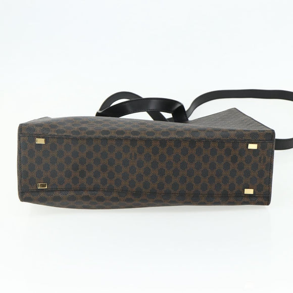 CELINE Macadam Canvas Hand Bag PVC Leather 2way Black Gold Auth mr2396A