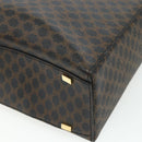 CELINE Macadam Canvas Hand Bag PVC Leather 2way Black Gold Auth mr2396A-17
