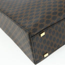 CELINE Macadam Canvas Hand Bag PVC Leather 2way Black Gold Auth mr2396A-18