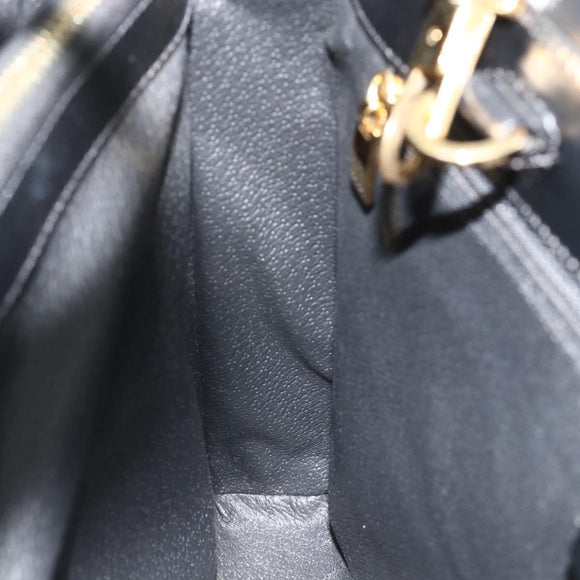 CELINE Macadam Canvas Hand Bag PVC Leather 2way Black Gold Auth mr2396A