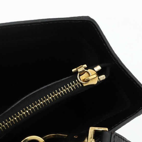 CELINE Macadam Canvas Hand Bag PVC Leather 2way Black Gold Auth mr2396A