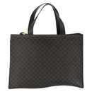 CELINE Macadam Canvas Hand Bag PVC Leather 2way Black Gold Auth mr2396A-2