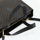 CELINE Macadam Canvas Hand Bag PVC Leather 2way Black Gold Auth mr2396A-7
