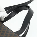 CELINE Macadam Canvas Hand Bag PVC Leather 2way Black Gold Auth mr2396A-14