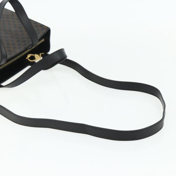 CELINE Macadam Canvas Hand Bag PVC Leather 2way Black Gold Auth mr2396A