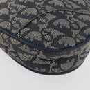 Christian Dior Trotter Canvas Accessory Pouch Navy Silver Auth mr2399A-9
